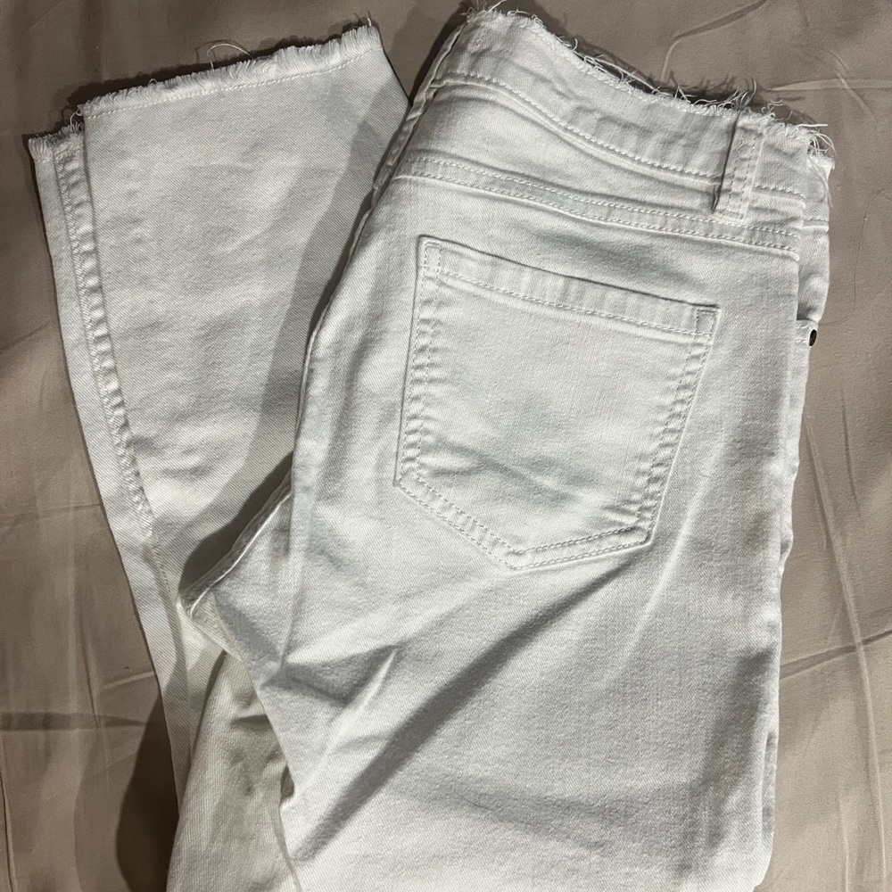 LC Lauren Conrad Cream Ankle Jeans